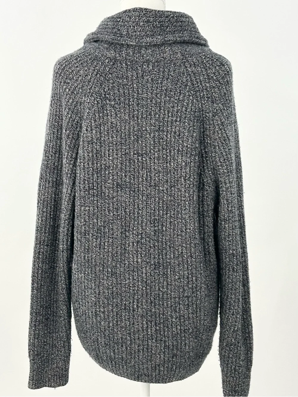 J.Crew Rugged Merino Wool Shawl Collar Cardigan Sweater Blue Gray L